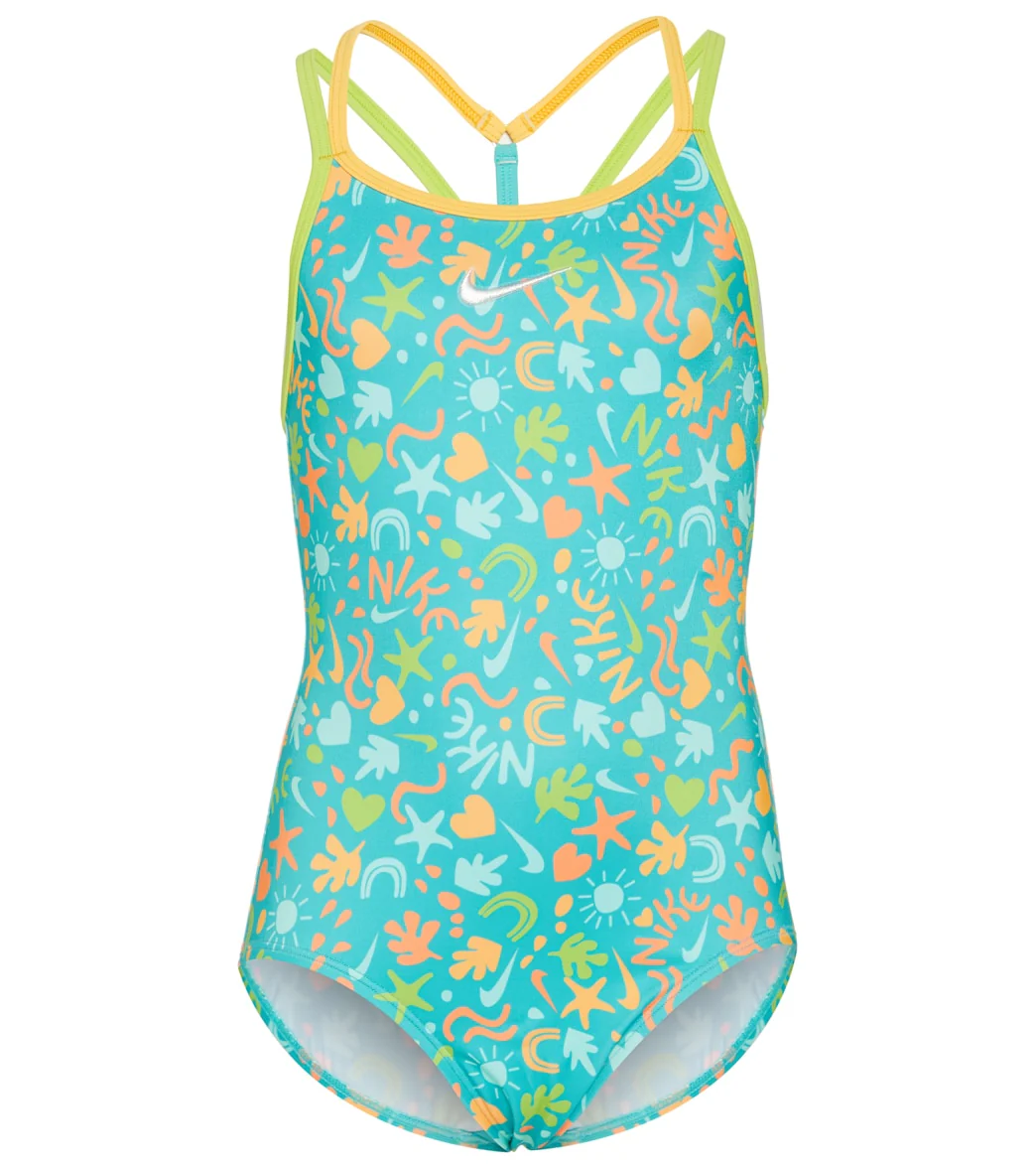 Nike Girls' Fun Forest T-Crossback One Piece Swimsuit (Big Kid) - Image 13