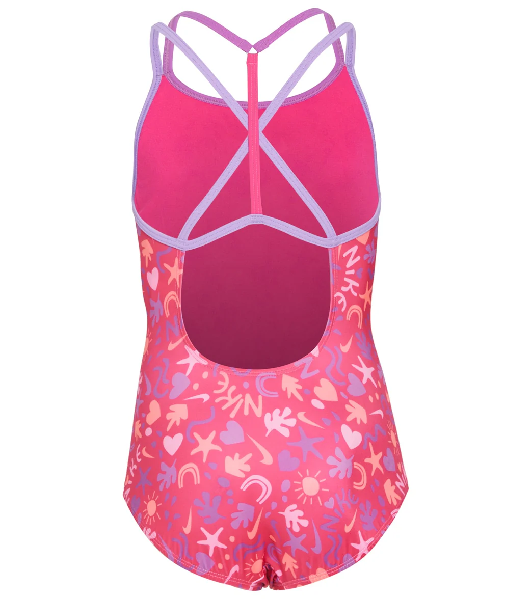 Nike Girls' Fun Forest T-Crossback One Piece Swimsuit (Big Kid) - Image 2