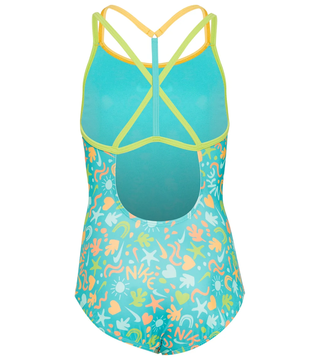 Nike Girls' Fun Forest T-Crossback One Piece Swimsuit (Big Kid) - Image 6