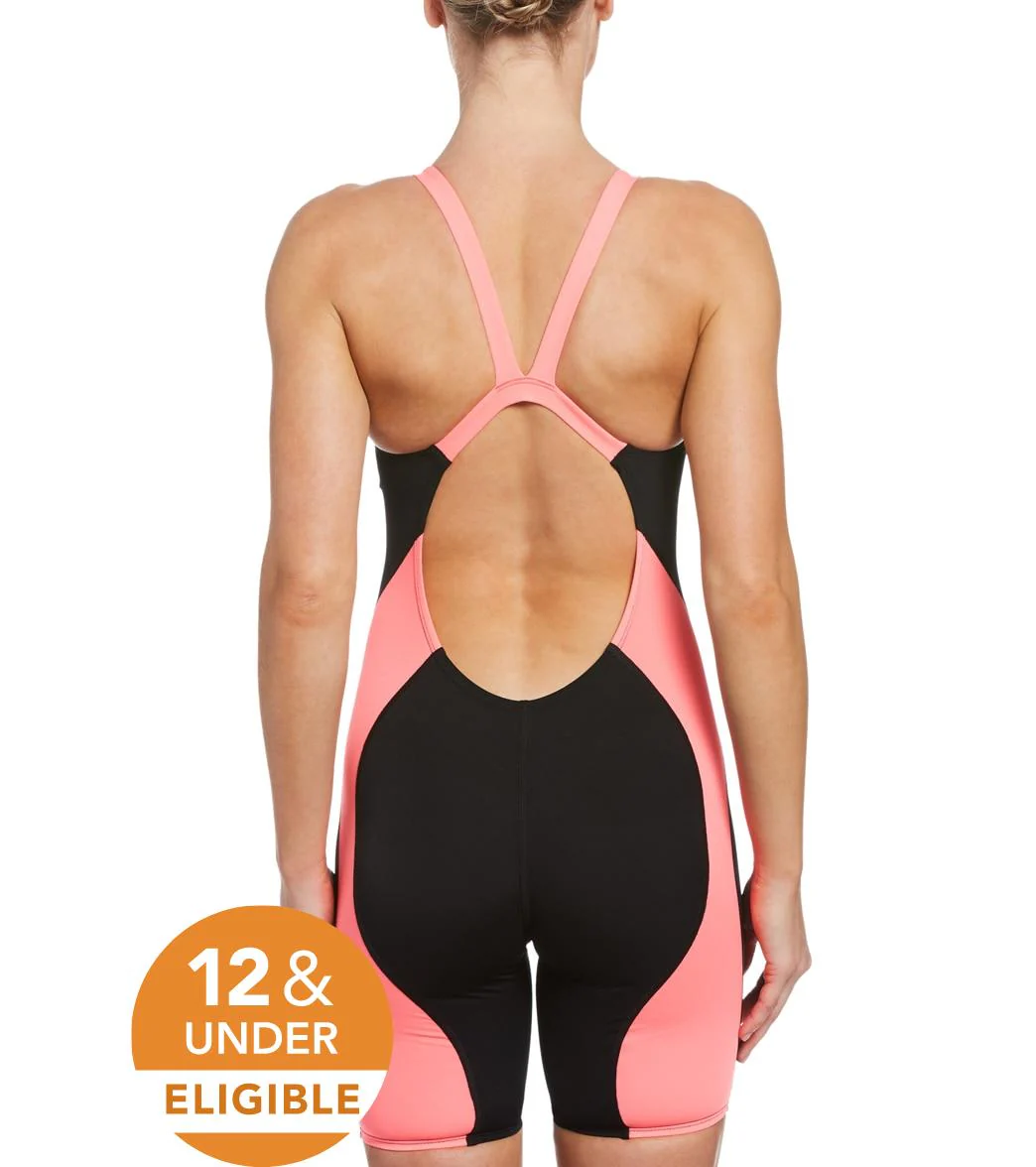 Nike Girls' HydraStrong Strive Open Back Kneeskin Tech Suit Swimsuit - Image 27