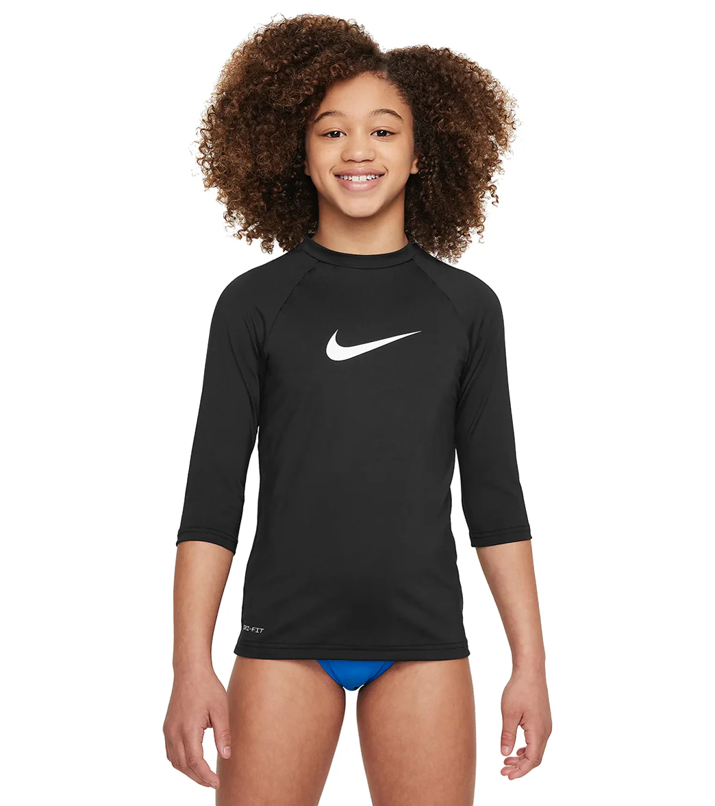 Nike Girls' Logo Short Sleeve Hydroguard (Big Kid) - Image 17