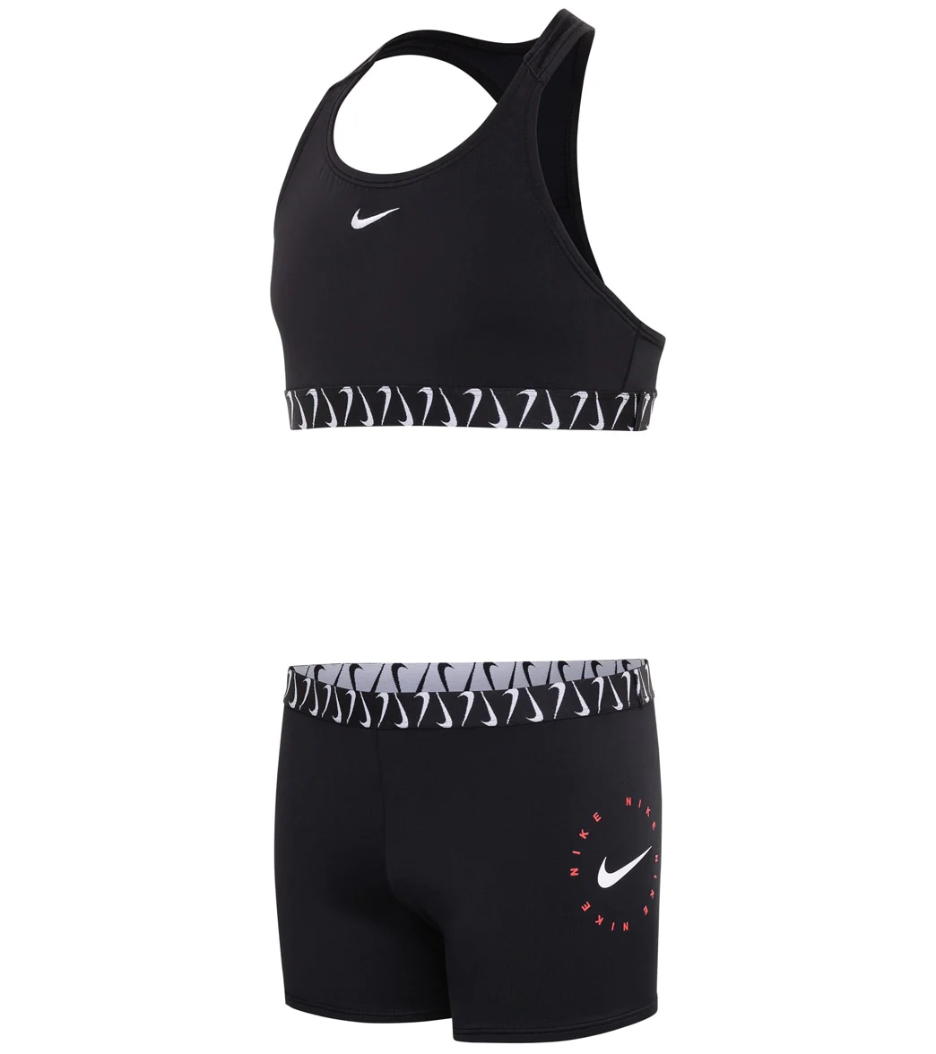 Nike Girls' Logo Tape Crossback Sport Two Piece Bikini Set (Big Kid) - Image 5