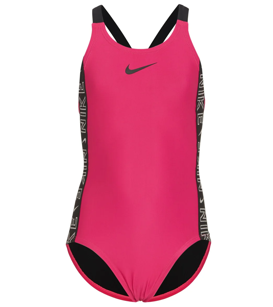 Nike Girls' Logo Tape Fastback One Piece Swimsuit (Big Kid) - Image 5