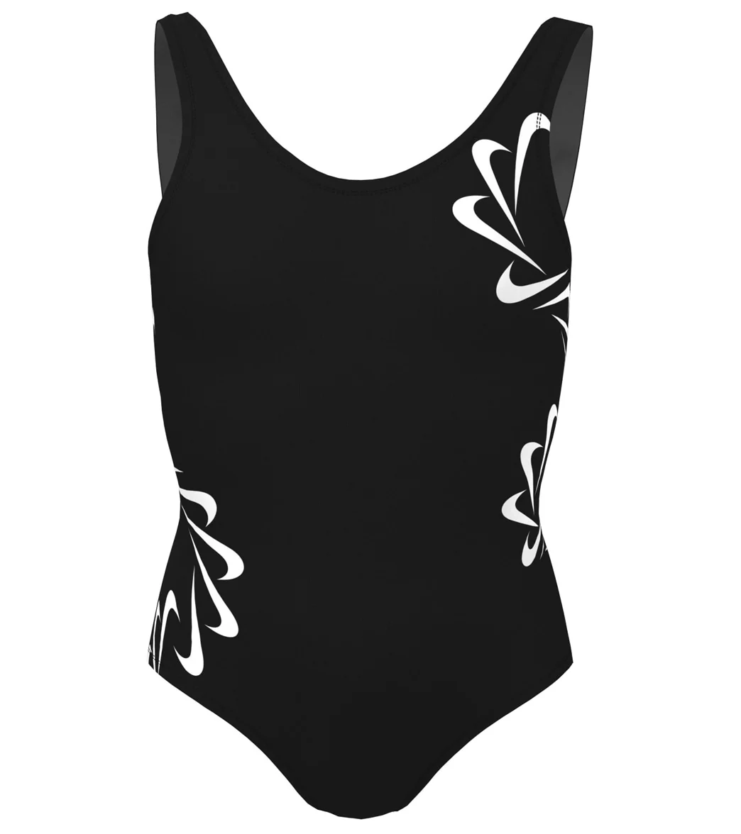 Nike Girls' Multi Logo U Back One Piece Swimsuit (Big Kid) - Image 22