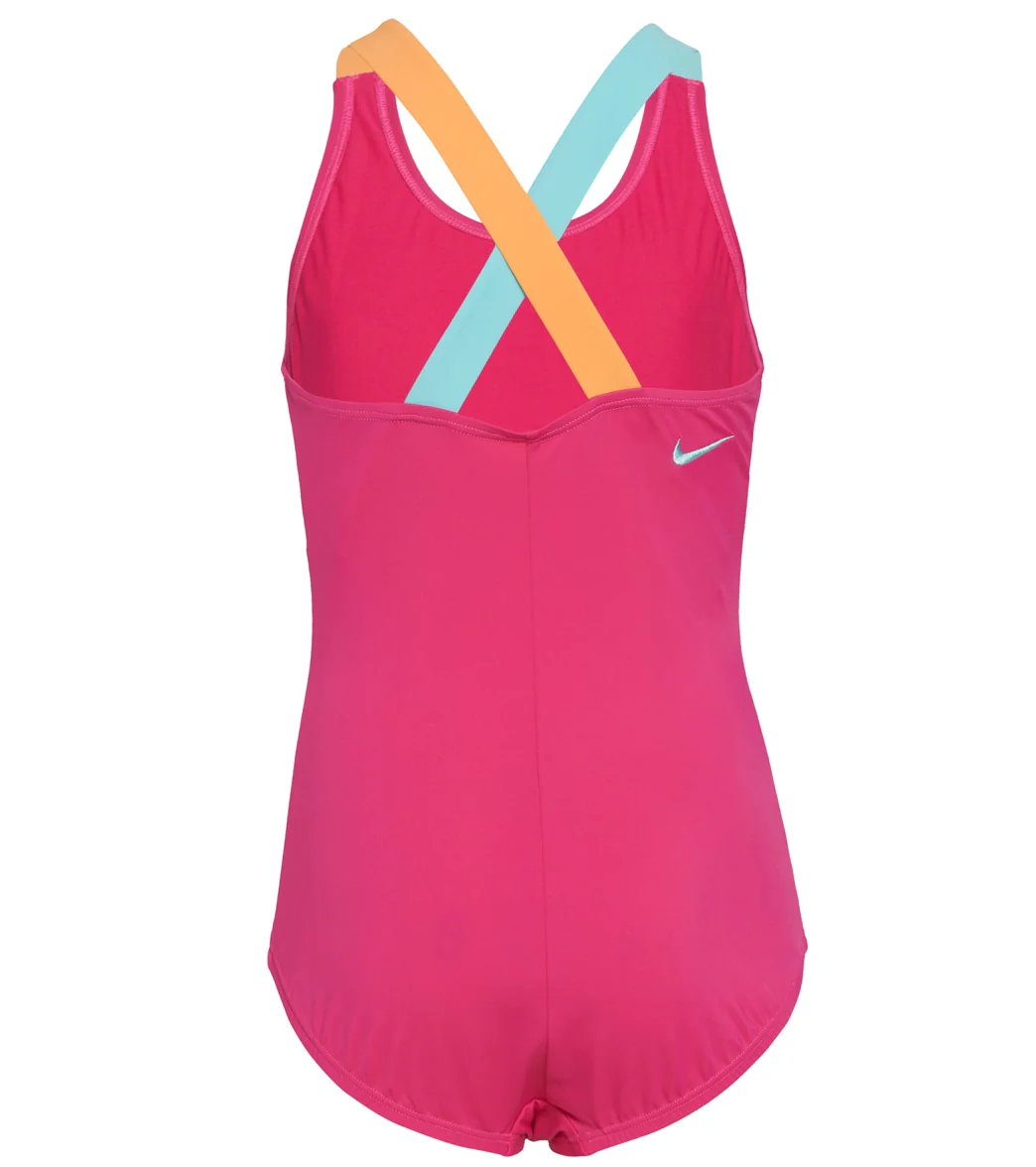 Nike Girls' Reflect Logo Crossback One Piece Swimsuit - Image 2