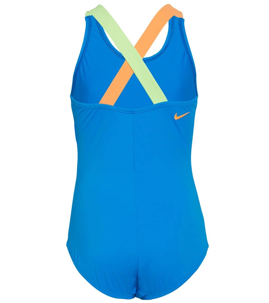 Nike Girls' Reflect Logo Crossback One Piece Swimsuit - Image 6