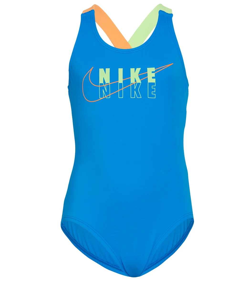 Nike Girls' Reflect Logo Crossback One Piece Swimsuit - Image 8
