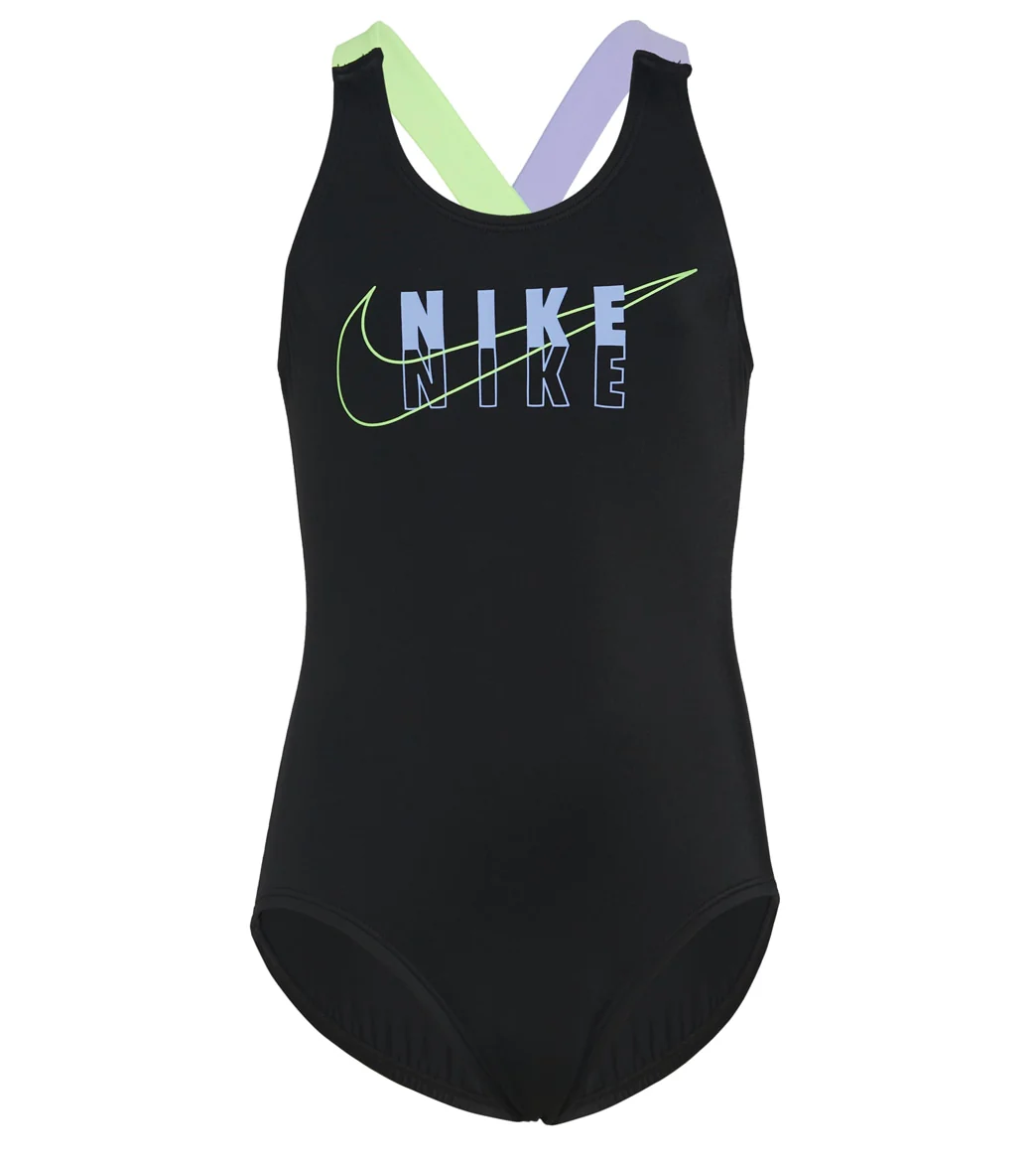 Nike Girls' Reflect Logo Crossback One Piece Swimsuit - Image 9