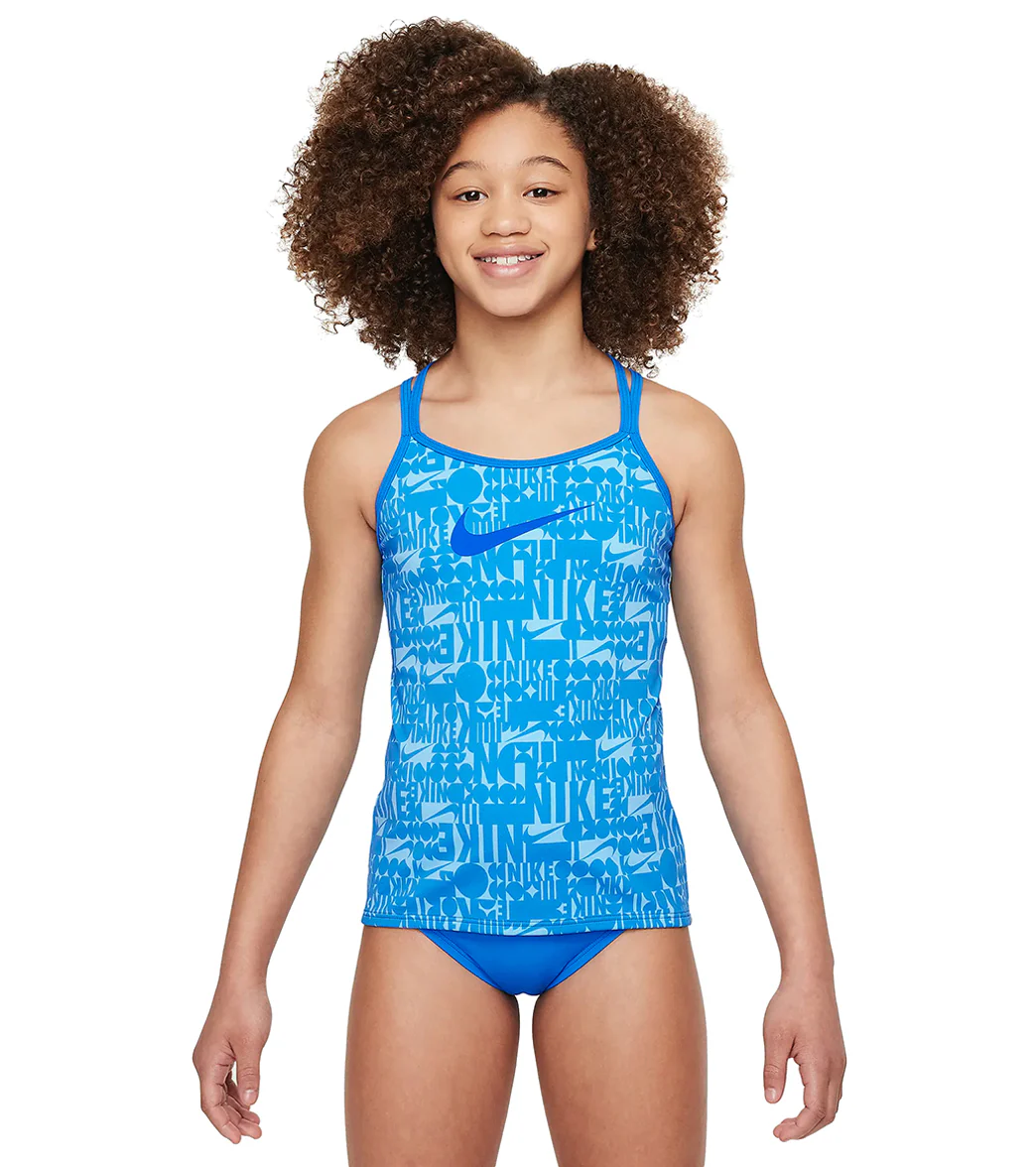 Nike Girls' Retro Flow T-Crossback Tankini Set (Big Kid) - Image 15