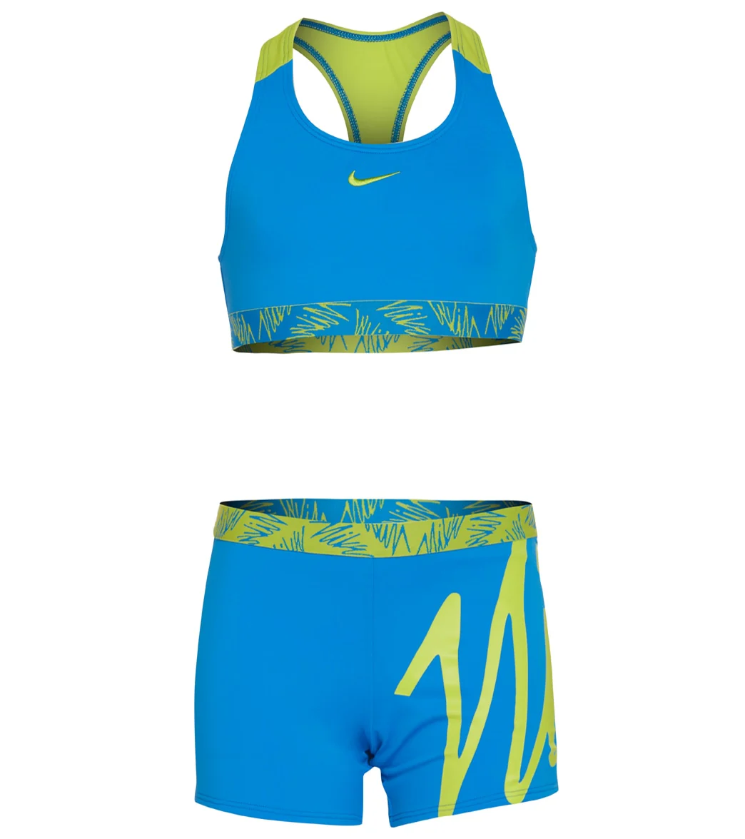 Nike Girls' Script Logo Crossback Sport Two Piece Bikini Set (Big Kid) - Image 2