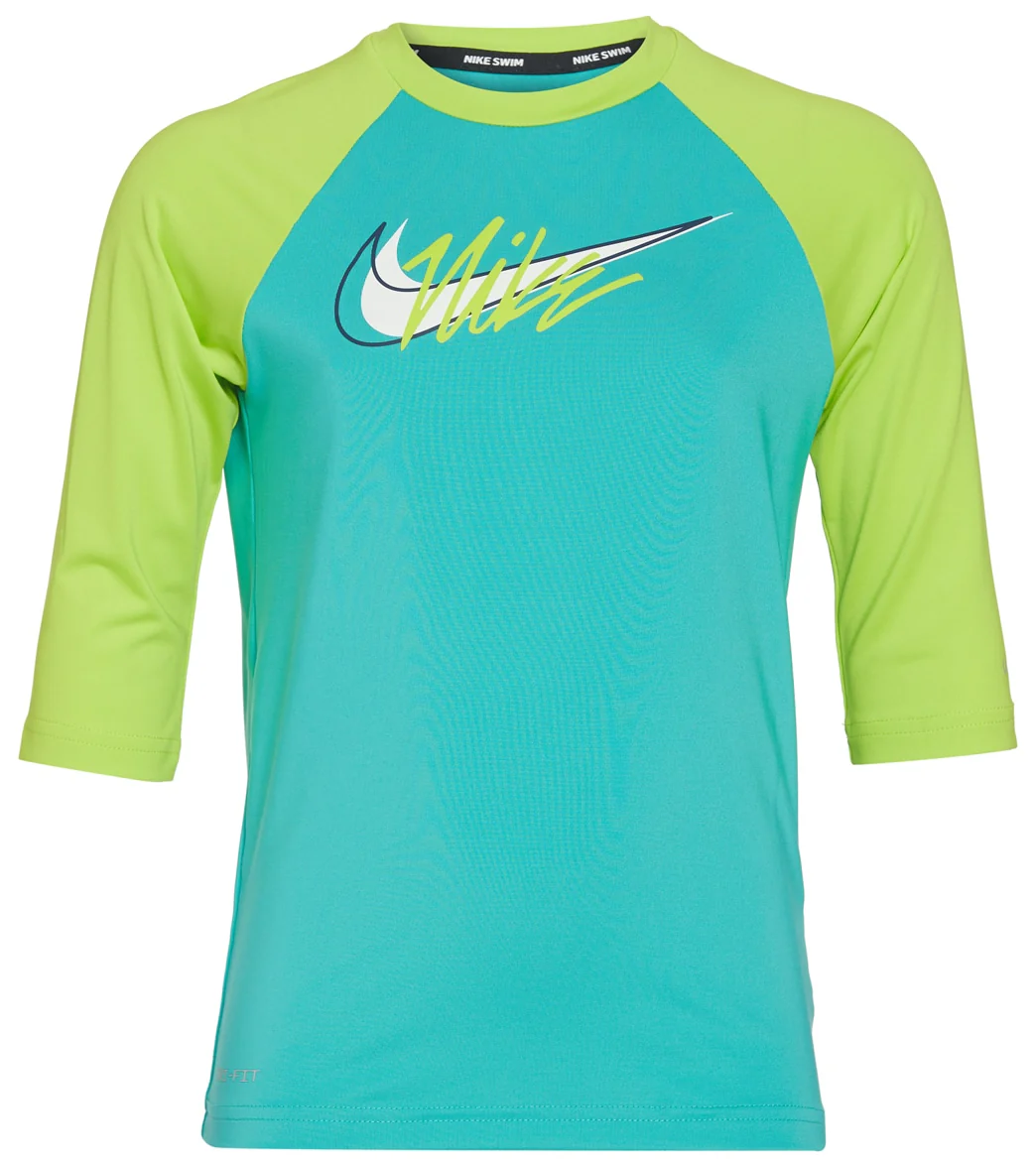 Nike Girls' Script Logo Half Sleeve Hydroguard (Big Kid) - Image 5