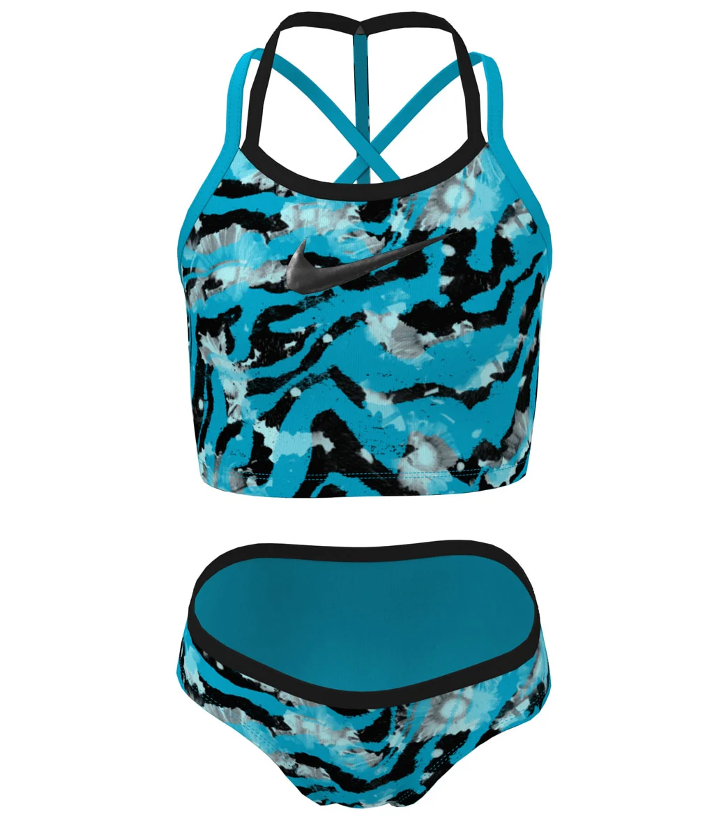 Nike Girls' Watercolor Two Piece Midkini Set (Big Kid) - Image 11