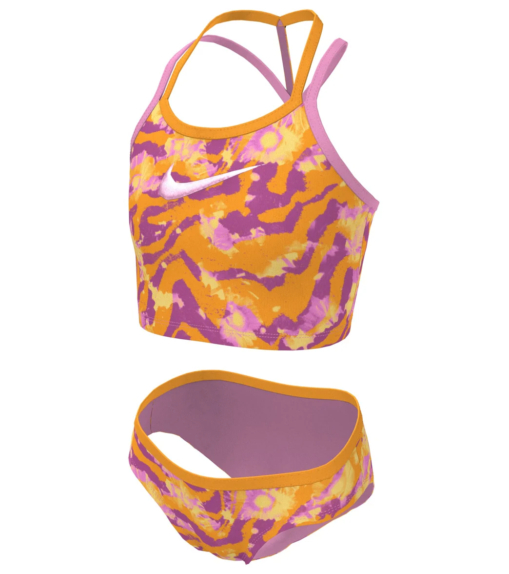 Nike Girls' Watercolor Two Piece Midkini Set (Big Kid) - Image 2