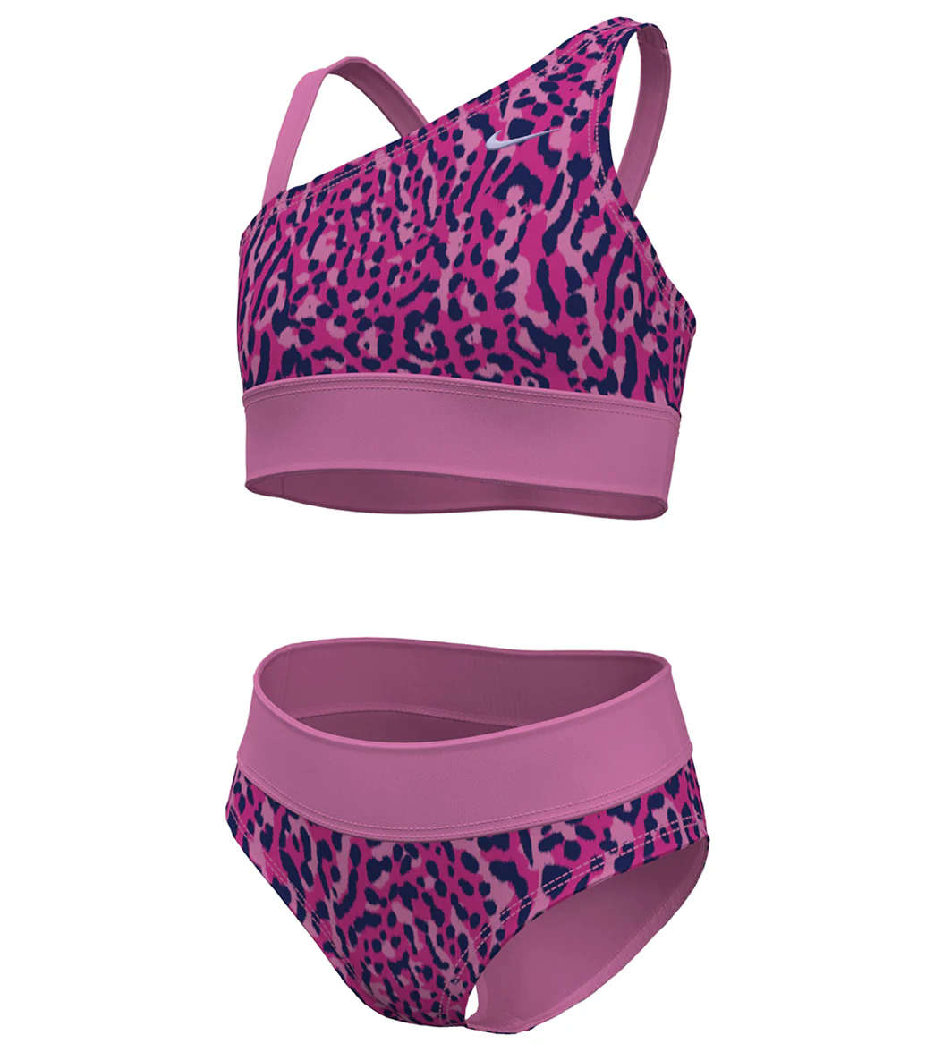 Nike Girls' Wild Asymmetrical Monokini Set (Big Kid) - Image 4