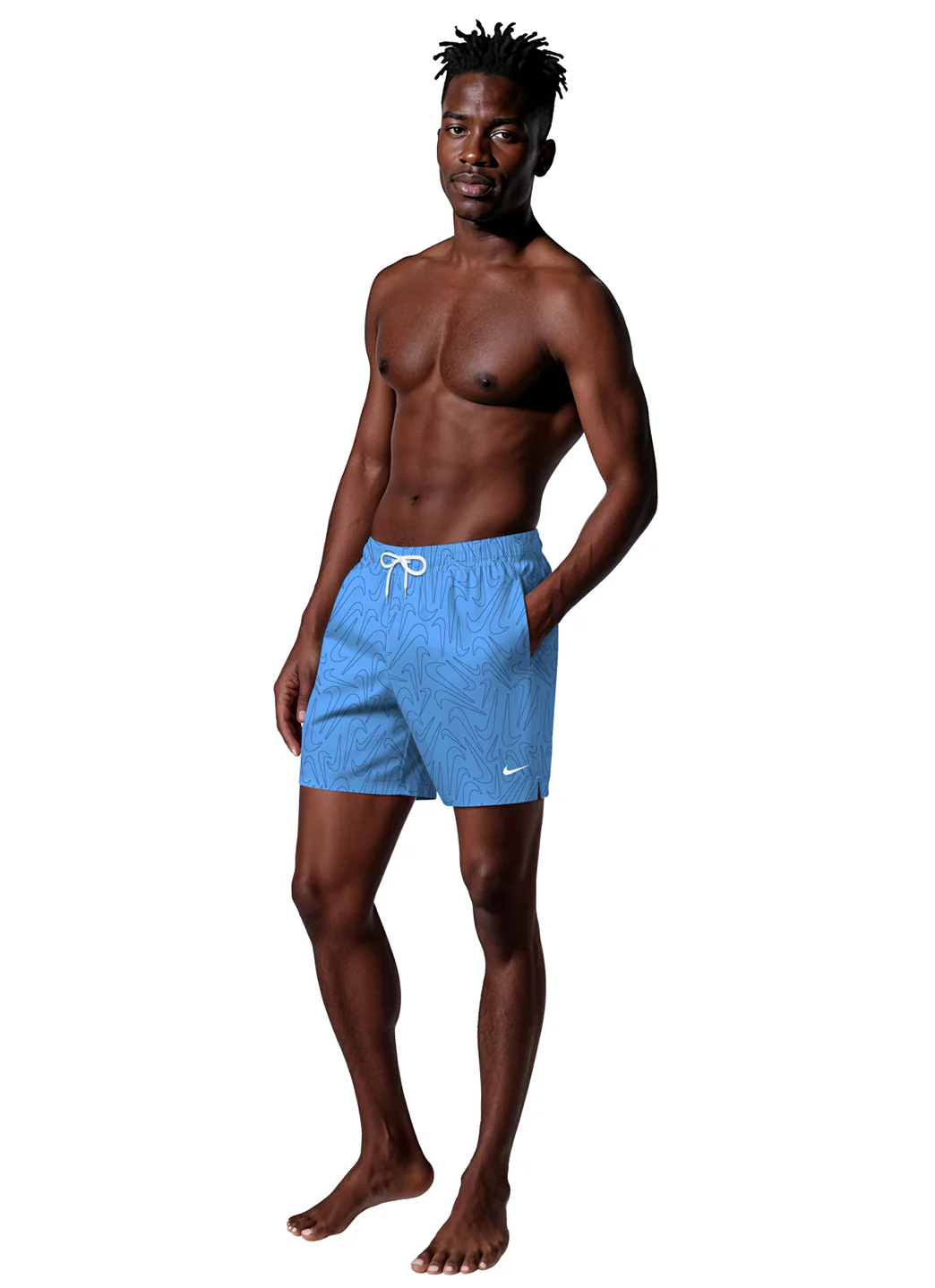 Nike Men's Breaker Tossed Swoosh 10" Volley Swim Trunk - Image 15