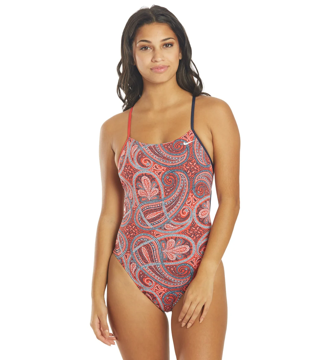 Nike Women's Bandana Lace Up Tie Back One Piece Swimsuit - Image 15
