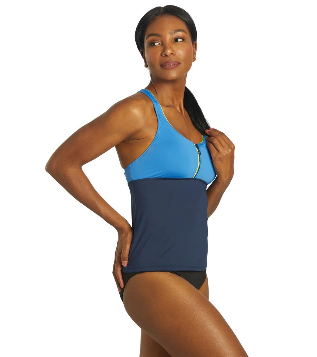 Nike Women's Colorblock Racerback Tankini Top - Image 2