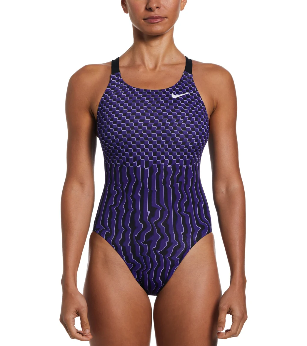 Nike Women's Drippy Check Fastback One Piece Swimsuit - Image 20
