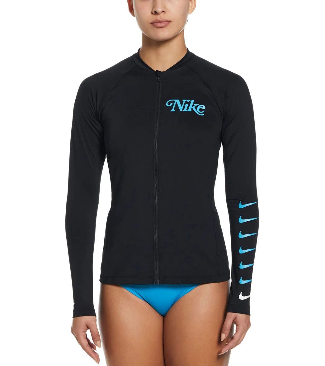 Nike Women's Essential Logo Long Sleeve Zip Cover Up - Image 33