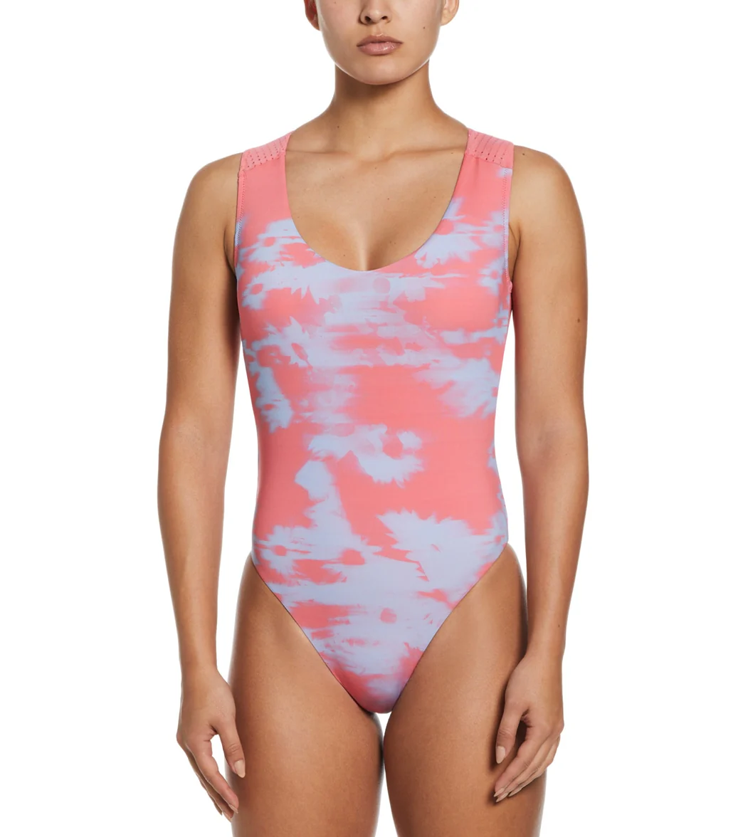 Nike Women's Floral Fade Keyhole Back One Piece Swimsuit - Image 3