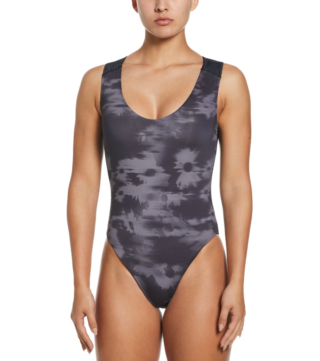 Nike Women's Floral Fade Keyhole Back One Piece Swimsuit - Image 8