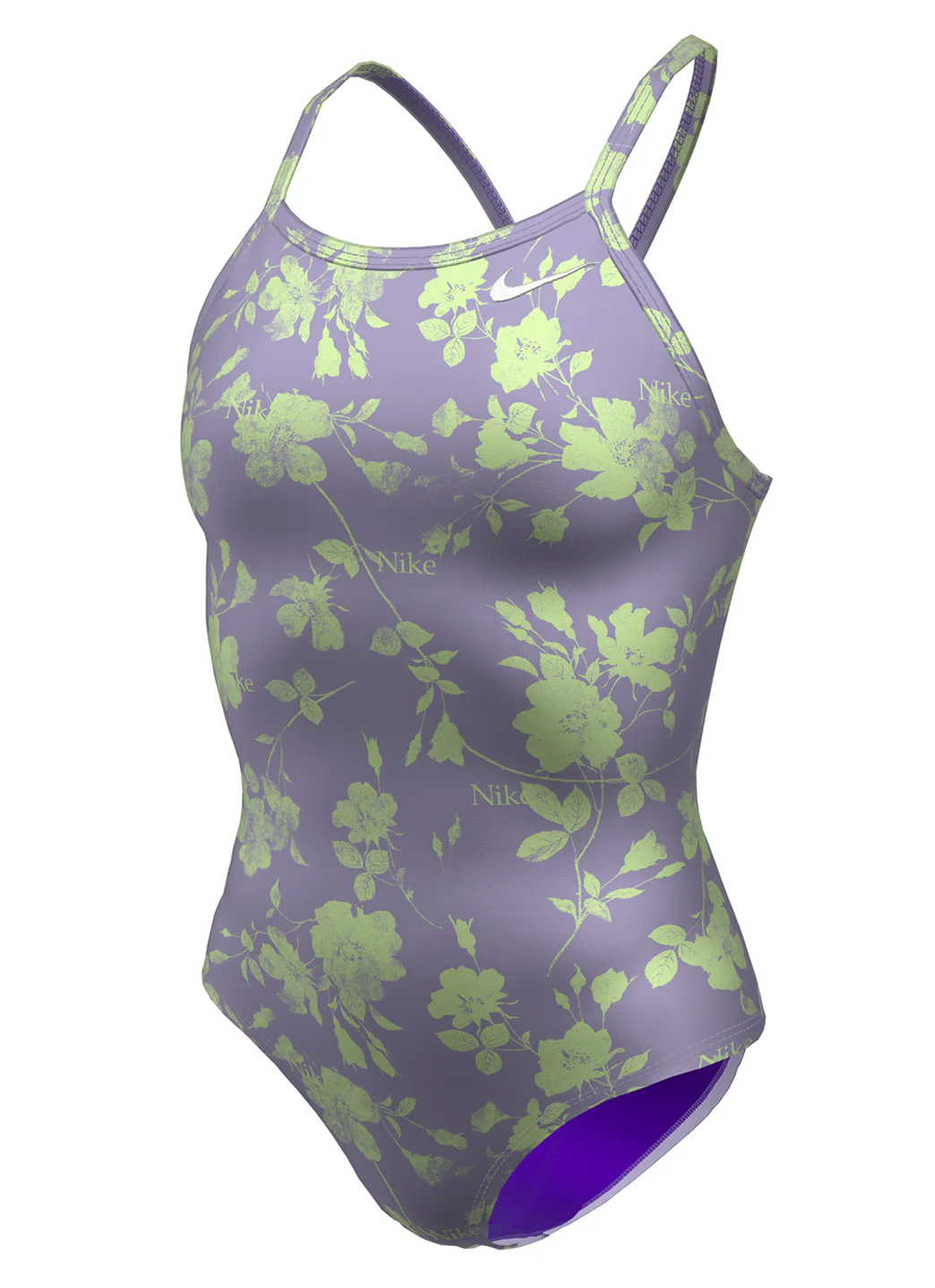 Nike Women's HydraStrong Multi Print Low Leg Racer Back One Piece Swimsuit - Image 2