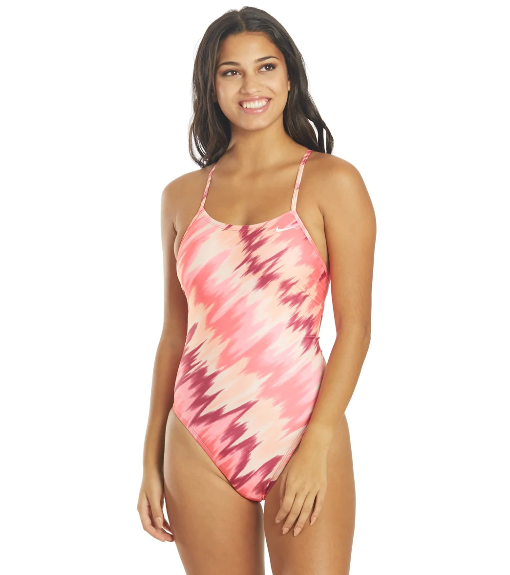 Nike Women's Immiscible Lace Up Tie Back One Piece Swimsuit - Image 8