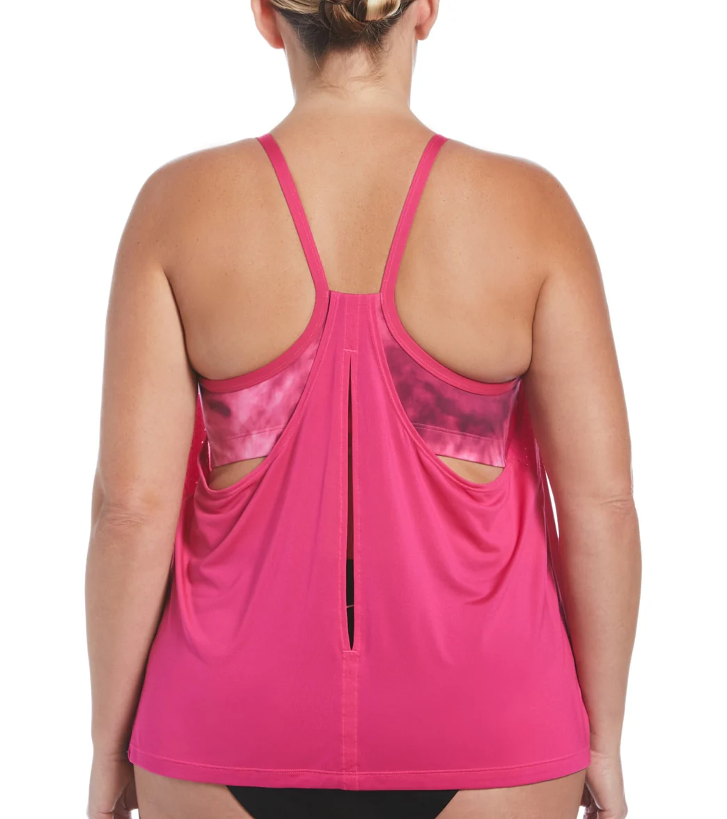 Nike Women's Plus Size Tie Dye Layered Tankini Top - Image 2