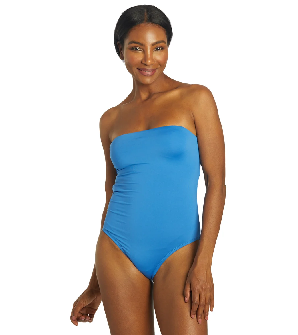 Nike Women's Solid Lace-Up Back Bandeau One Piece Swimsuit - Image 32