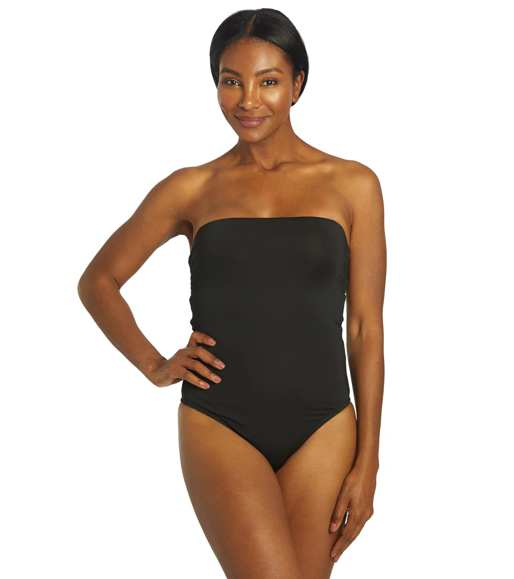 Nike Women's Solid Lace-Up Back Bandeau One Piece Swimsuit - Image 8
