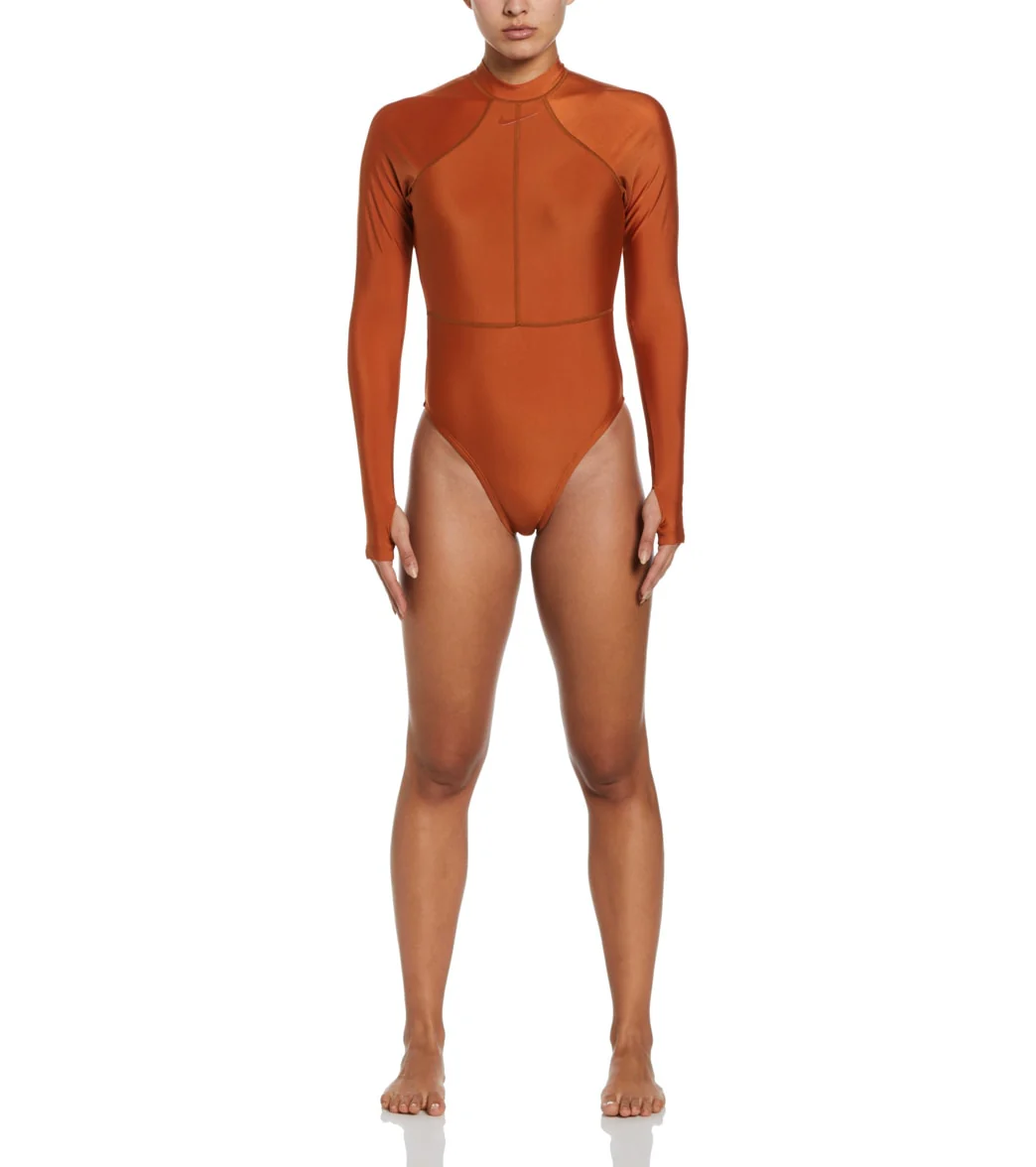 Nike Women's Solid Victory Long Sleeve One Piece Swimsuit - Image 3
