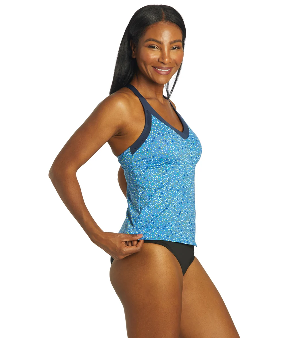 Nike Women's Water Dots V-Neck Tankini Top - Image 9