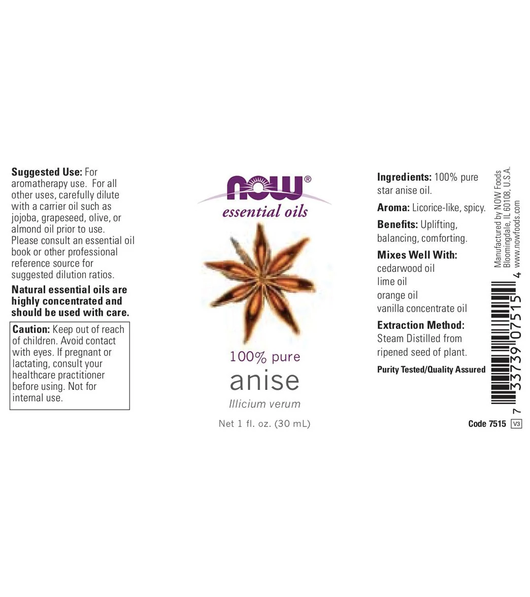 NOW 100% Pure Anise Oil 1 oz - Image 2