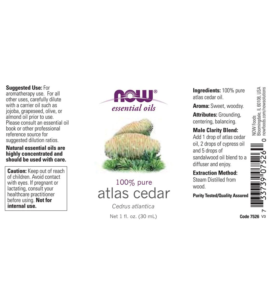 NOW 100% Pure Atlas Cedar Oil 1 oz - Image 2