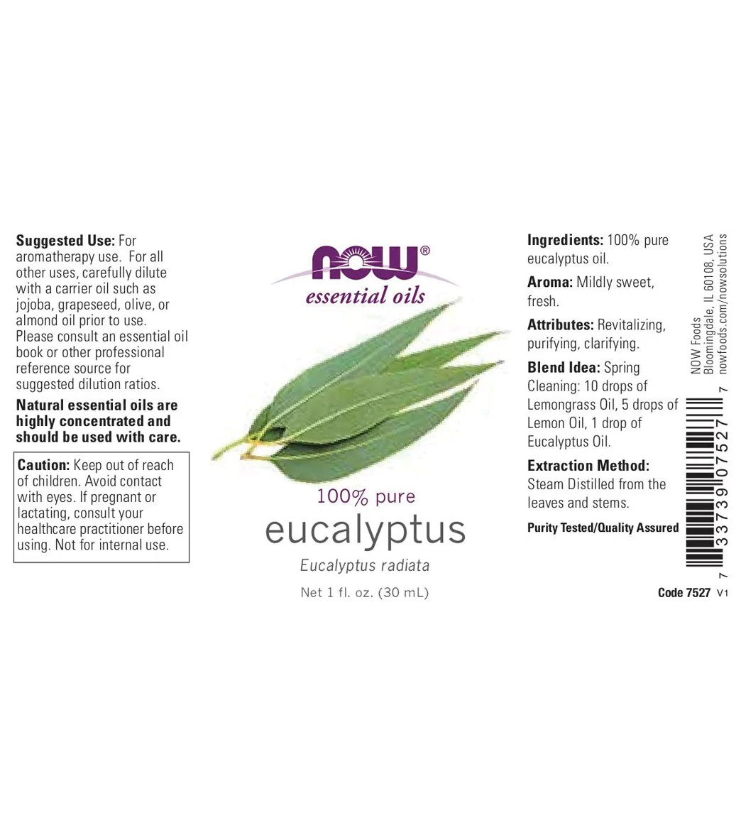 NOW 100% Pure Eucalyptus Oil (E. Radiata) 1 oz - Image 2
