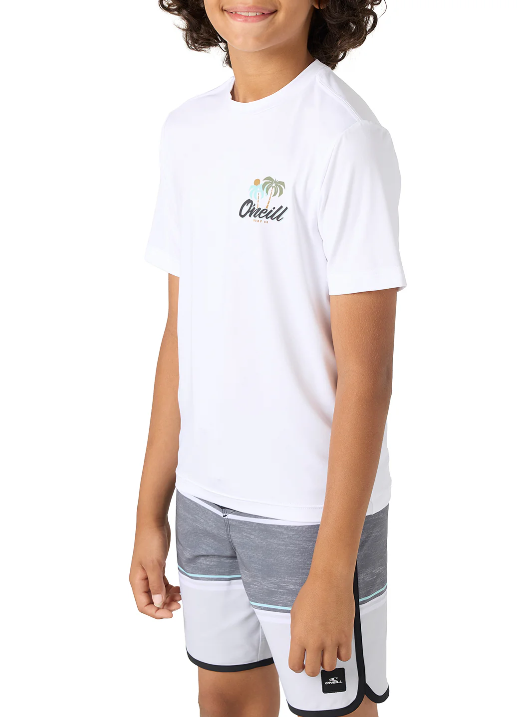 O'Neill Boy's Trvlr UPF 50+ Palms Short Sleeve Rash Guard (Big Kid) - Image 3
