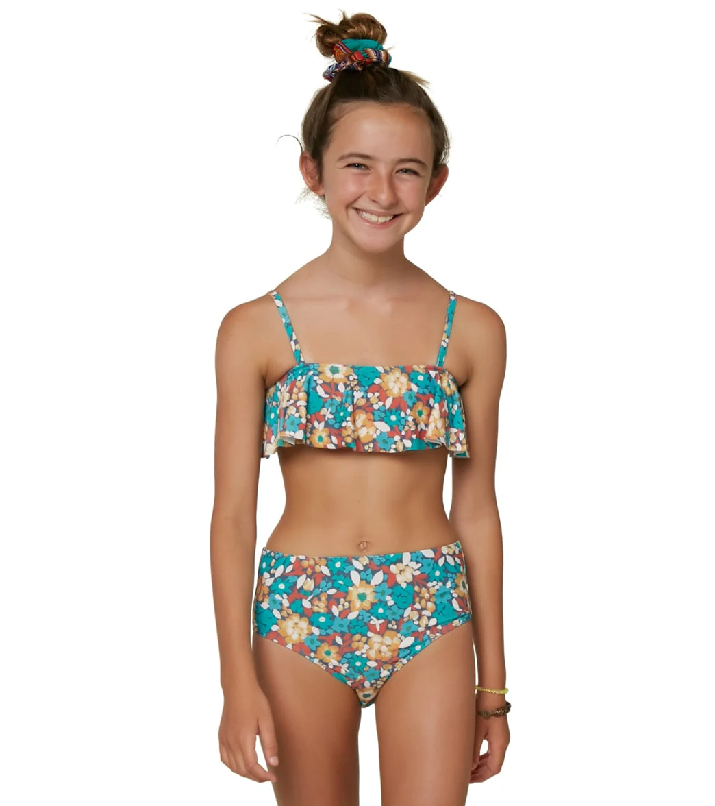 O'Neill Girls' Lani Ditsy Ruffle Two Piece Bikini Set