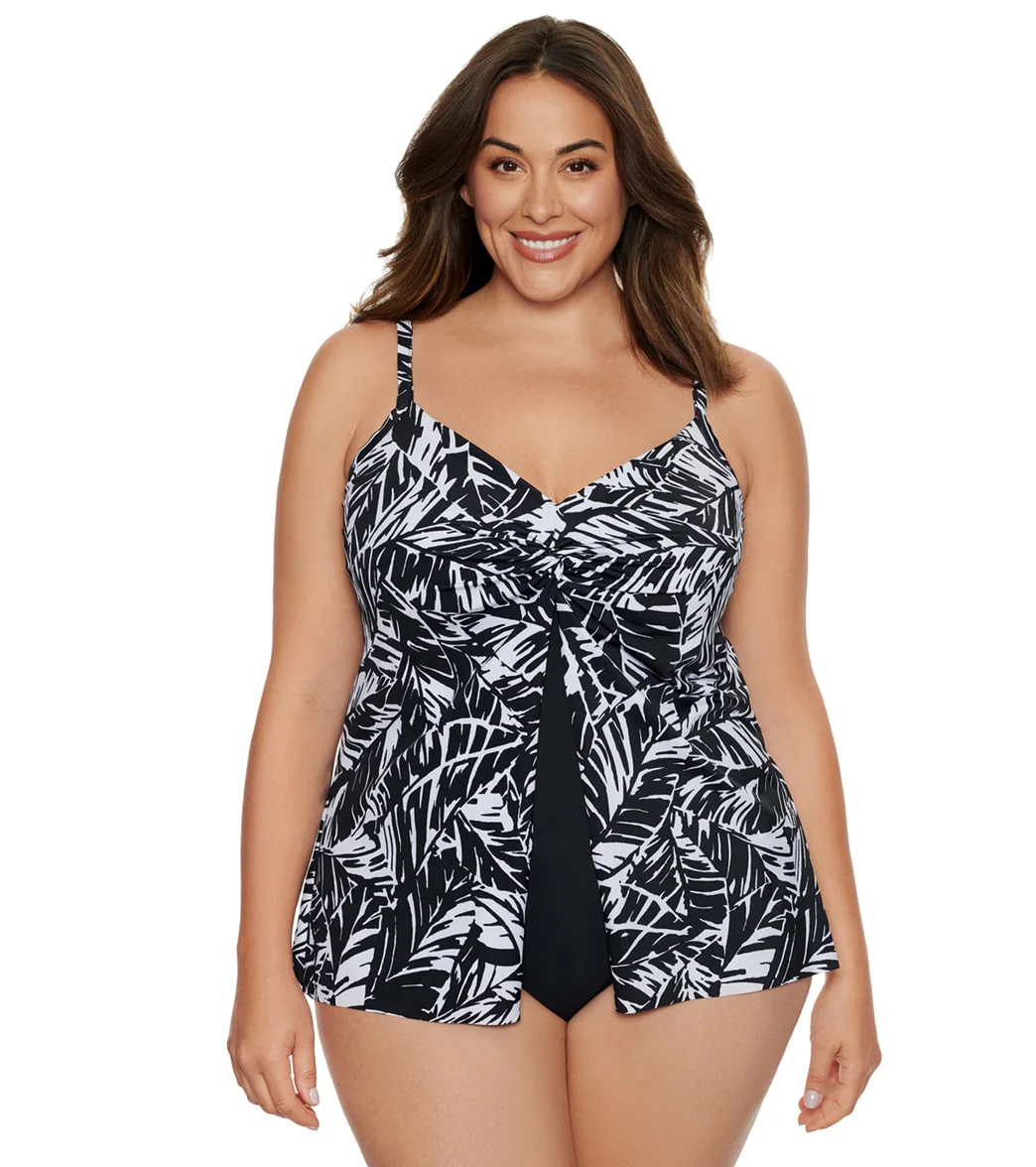 Penbrooke Women's Plus Size Electric Pam Flyaway One Piece Swimsuit - Image 6