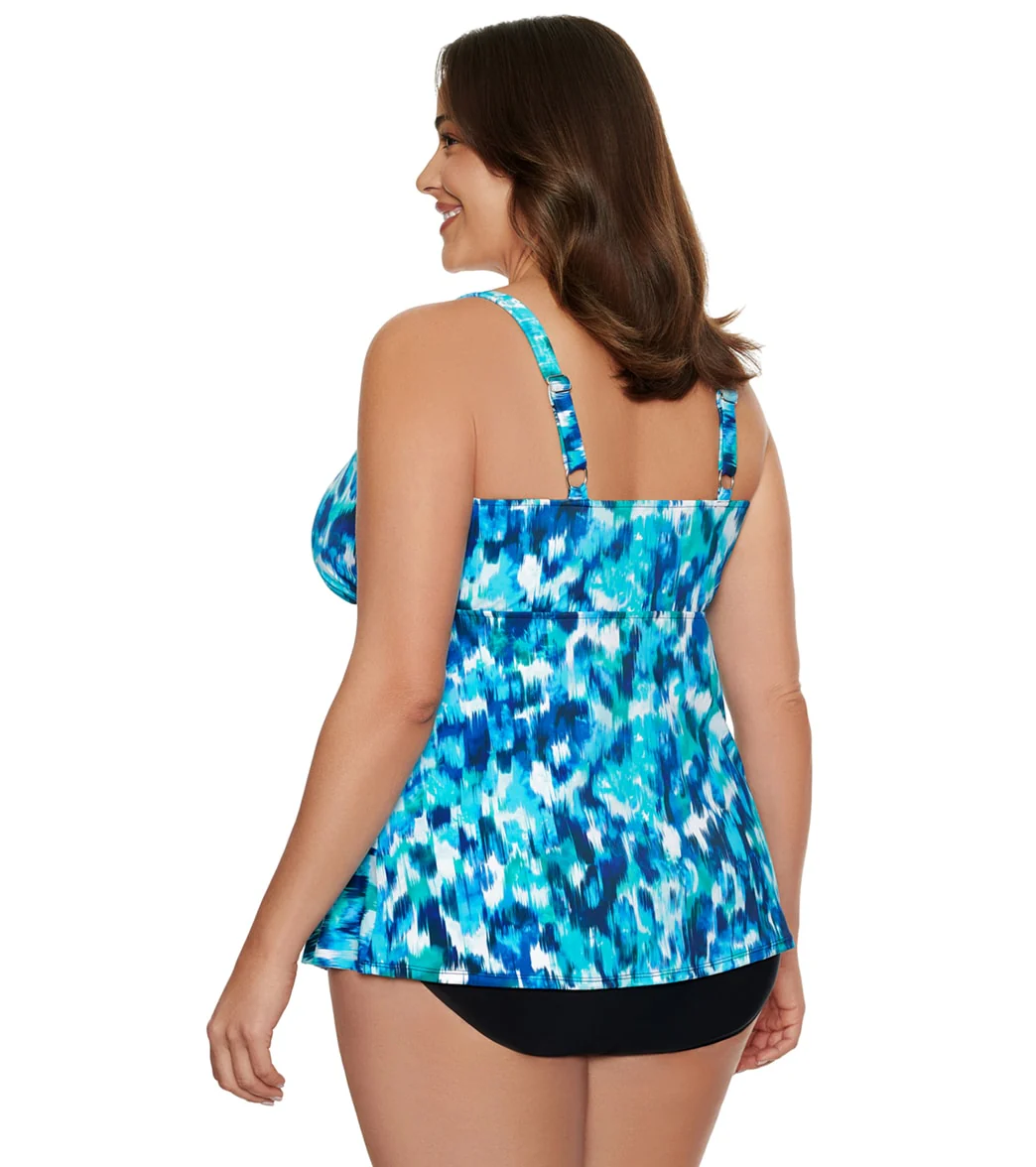 Penbrooke Women's Plus Size Rain Dance 3 Tier Tankini Top - Image 2