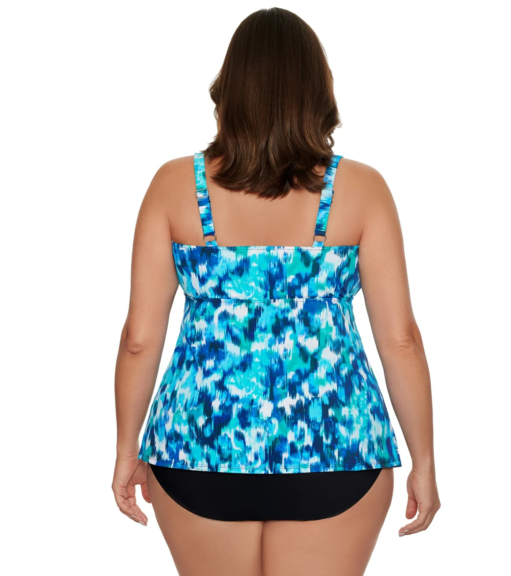 Penbrooke Women's Plus Size Rain Dance 3 Tier Tankini Top - Image 3