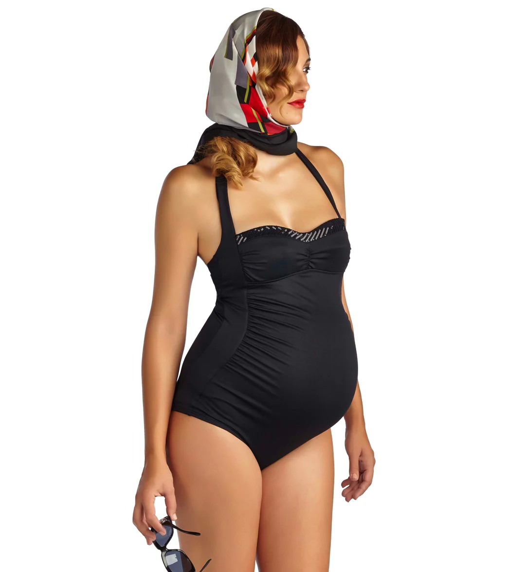 Pez D'or Maternity Mykonos Retro Ruched One Piece Swimsuit - Image 4