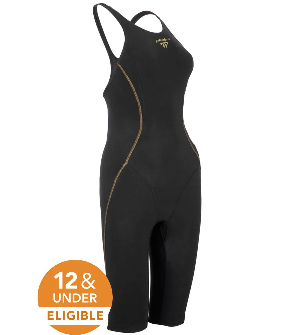 Phelps Women's MPulse Open Back Kneeskin Tech Suit Swimsuit - Image 4