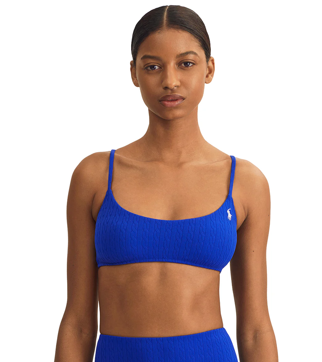 Polo Ralph Lauren Women's Jacquard Kennedy Bralette Cable Bikini Top - Image 6