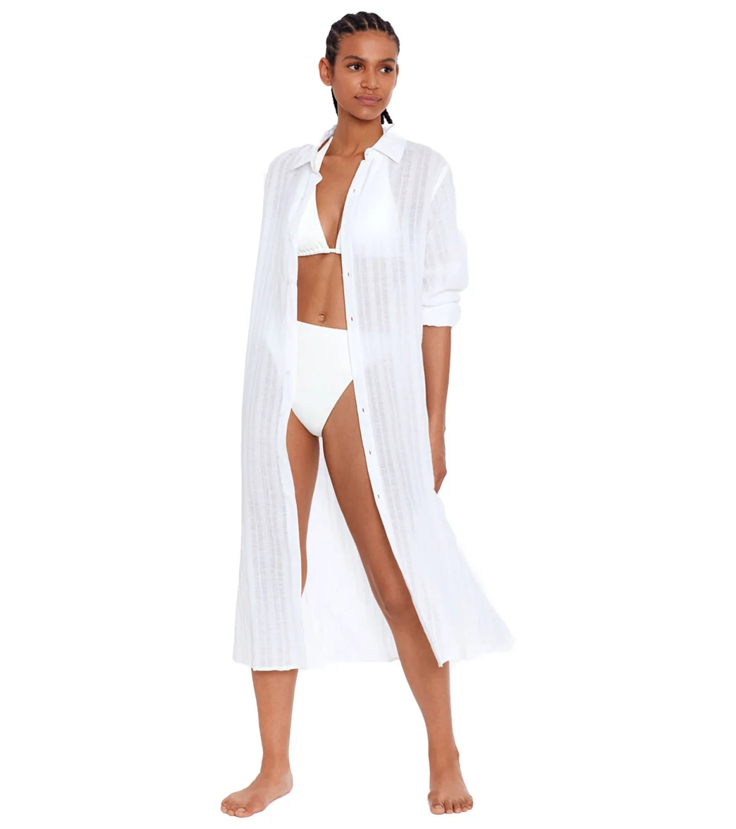 Polo Ralph Lauren Women's Linen Blend Beachwear Maxi Cover Up Boyfriend Cover Up Shirt - Image 6