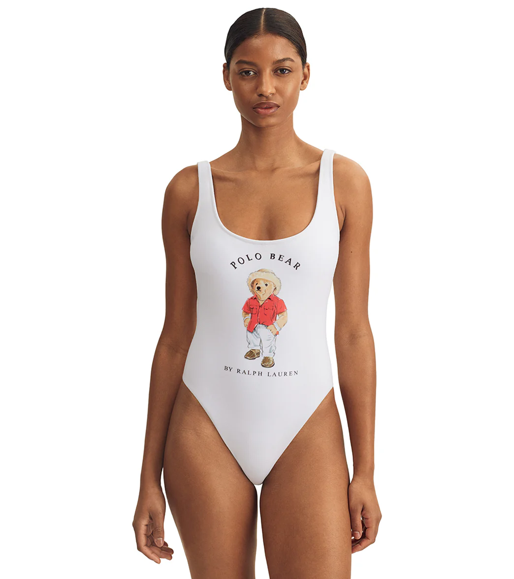 Polo Ralph Lauren Women's Scoop Tank Printed Terry One Piece Swimsuit - Image 5