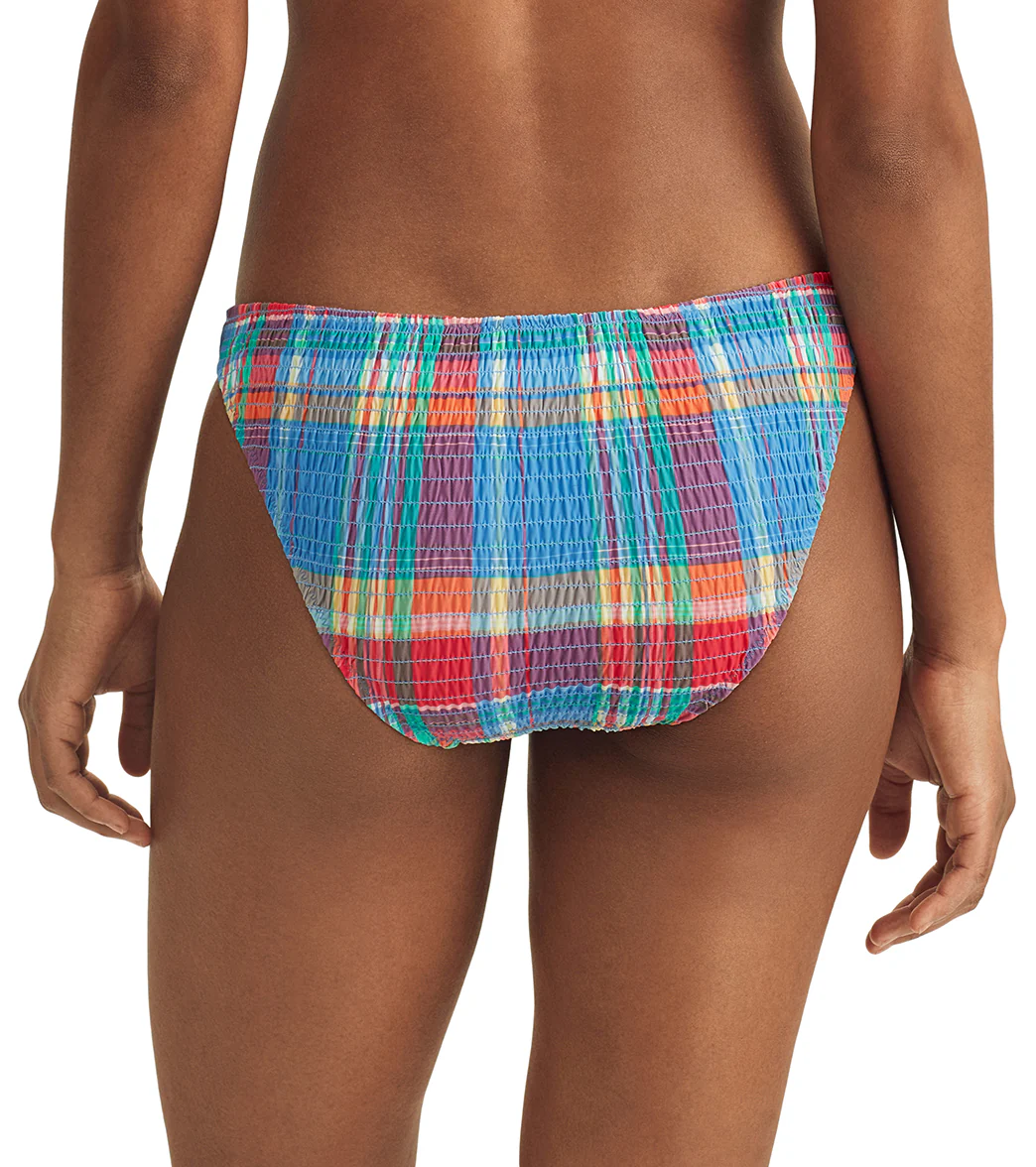 Polo Ralph Lauren Women's Smocked Madras Devin Jersey Hipster Bikini Bottom - Image 3