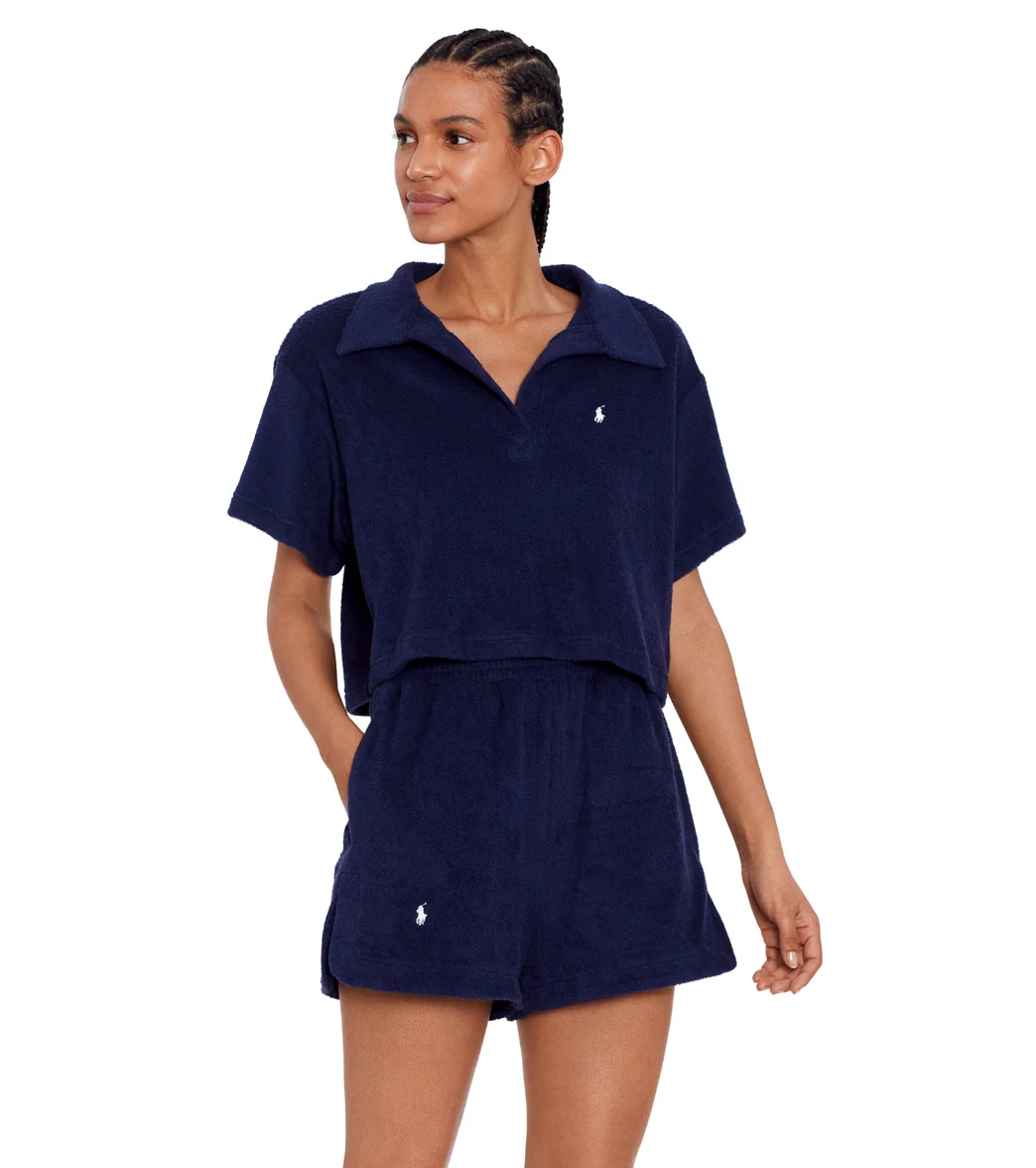 Polo Ralph Lauren Women's Terry Beachwear Polo Shirt and Short Set - Image 12