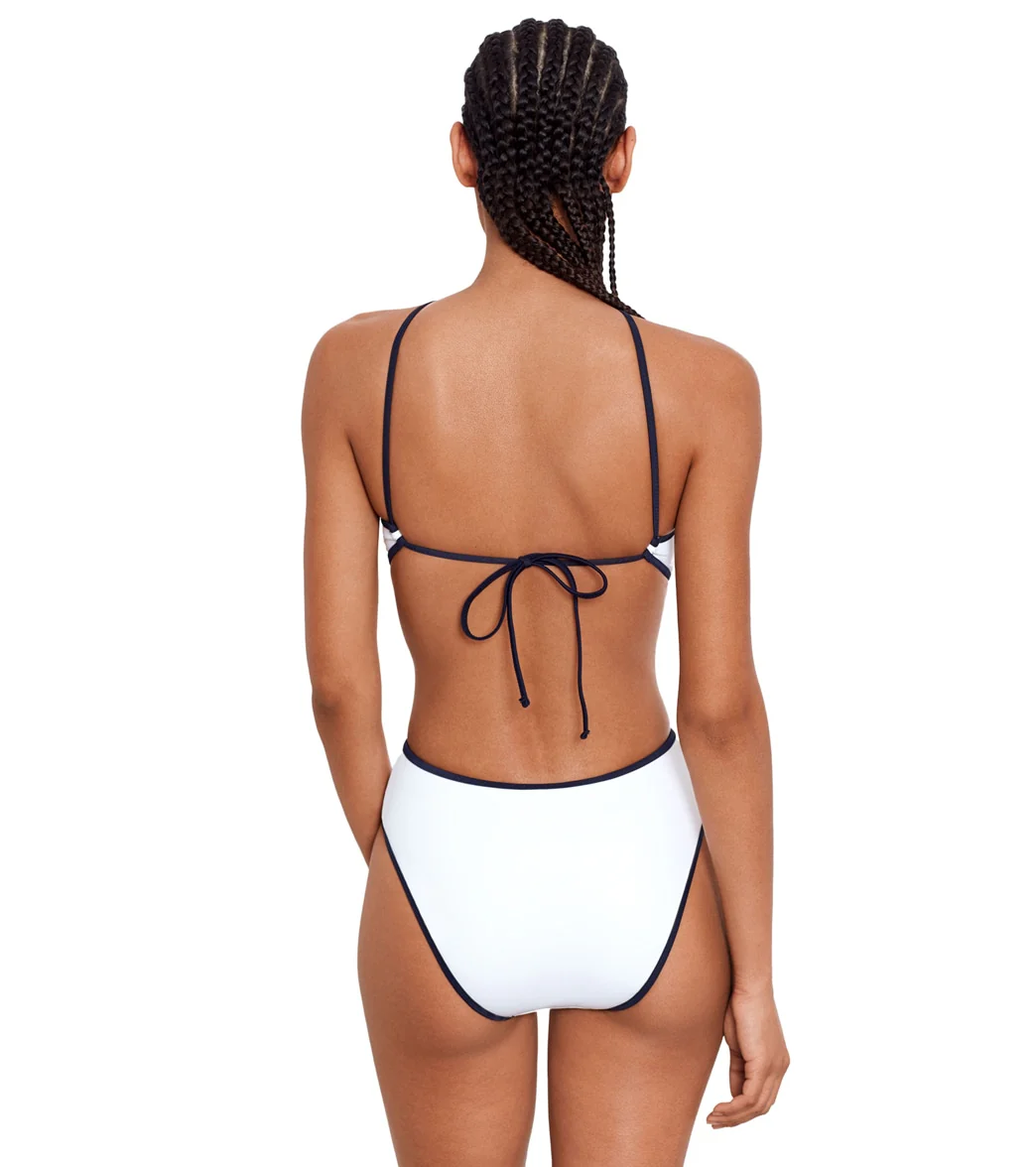 Polo Ralph Lauren Women's Tipped Solids High Neck One Piece Swimsuit - Image 3