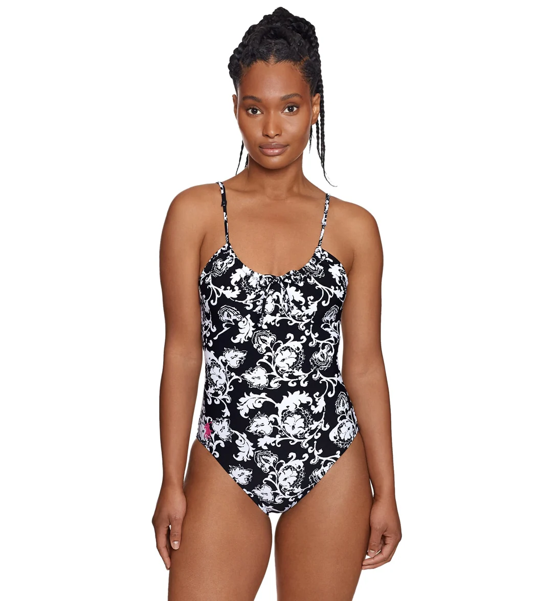 Polo Ralph Lauren Women's Vintage Vines Tie Front One Piece Swimsuit - Image 6