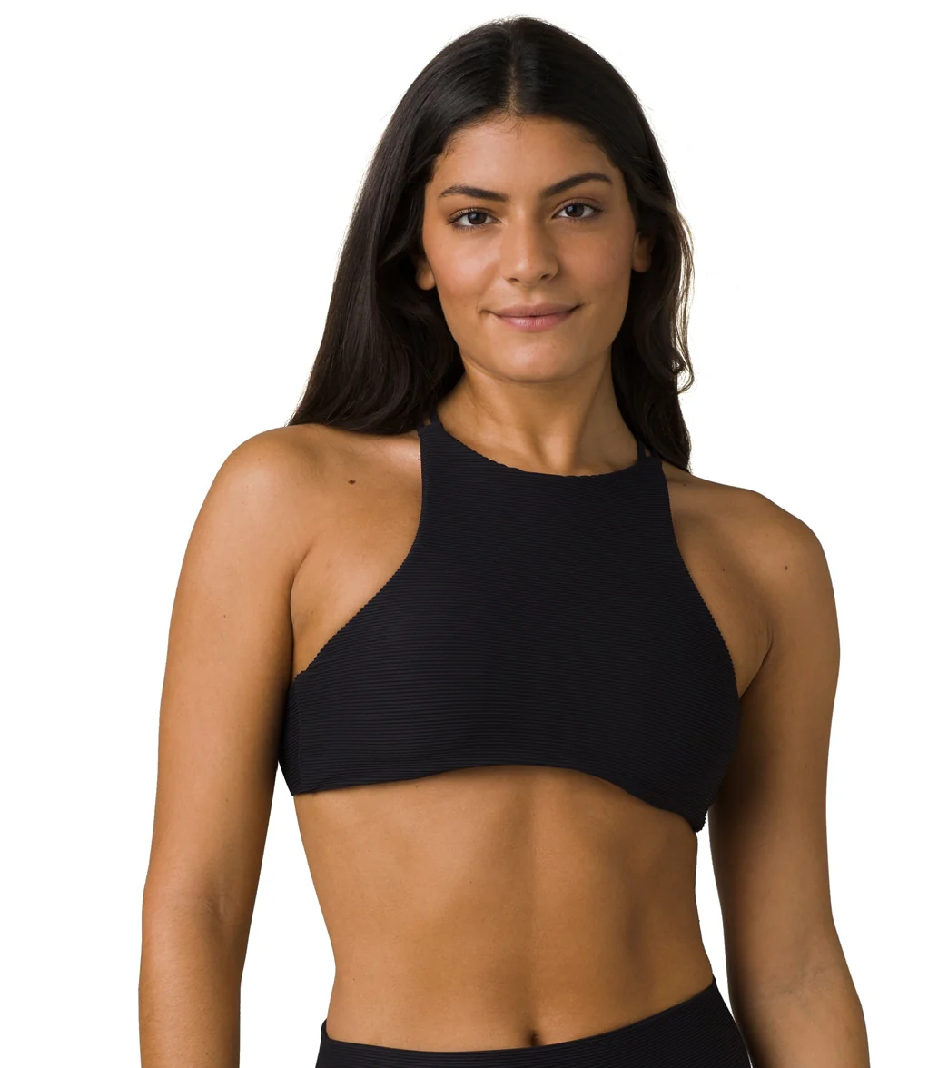 prAna Onyx Bay Ottoman Ribbed High Neck Bikini Top - Image 6